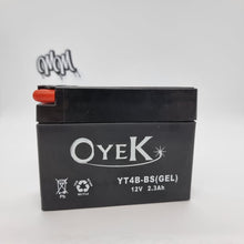 Load image into Gallery viewer, OYEK YT4B-BS GEL AGM MAINTENANCE FREE BATTERY (TTR110)