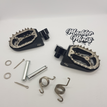 Load image into Gallery viewer, MADDER MINIS - BILLET ALLOY FOOT PEGS - YZ PEGS FOR PEG BARS
