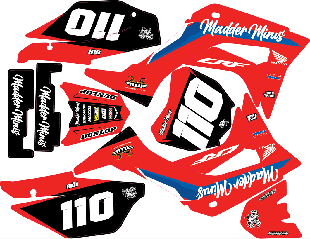 RIDE TRIBE - MADDER MINIS V1 FACTORY TEAM STICKER KIT - CRF110