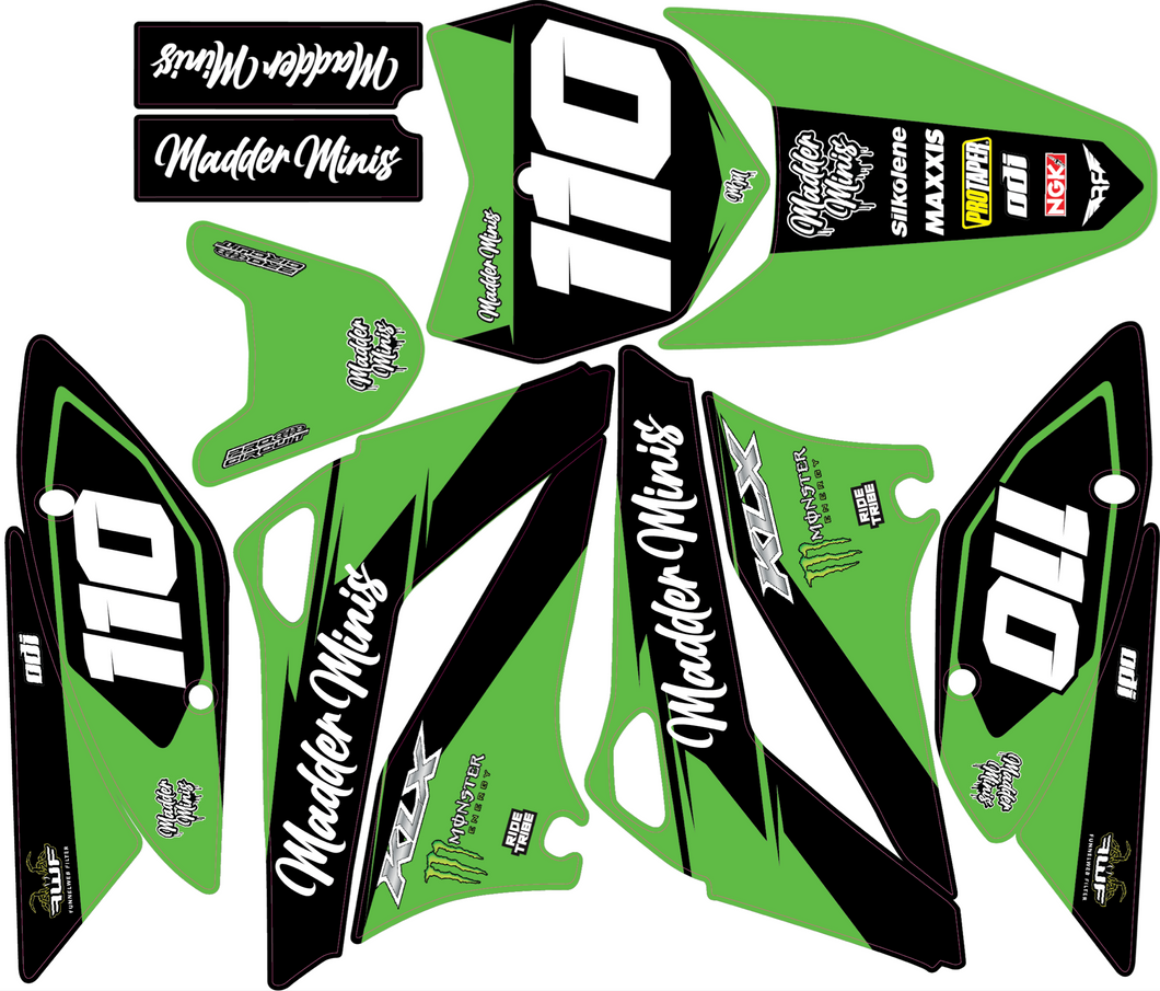 RIDE TRIBE - MADDER MINIS V1 FACTORY TEAM STICKER KIT - KLX110