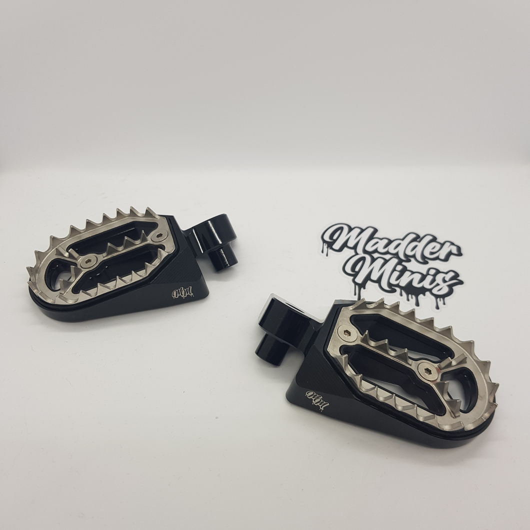 MADDER MINIS - BILLET ALLOY FOOT PEGS - YZ PEGS FOR PEG BARS